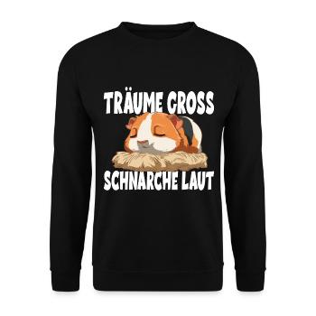 Träume Gross Schnarche Laut - Unisex Pullover - Schwarz - Vorne - Alina (178cm) & Michal (187cm)