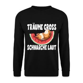 Träume Gross Schnarche Laut - Unisex Pullover - Schwarz - Vorne - Alina (178cm) & Michal (187cm)