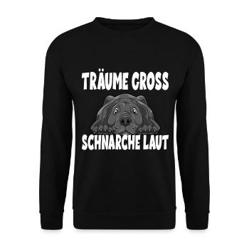 Träume Gross Schnarche Laut für einen Cane Corso - Unisex Pullover - Schwarz - Vorne - Alina (178cm) & Michal (187cm)