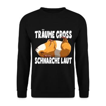 Träume Gross Schnarche Laut - Unisex Pullover - Schwarz - Vorne - Alina (178cm) & Michal (187cm)
