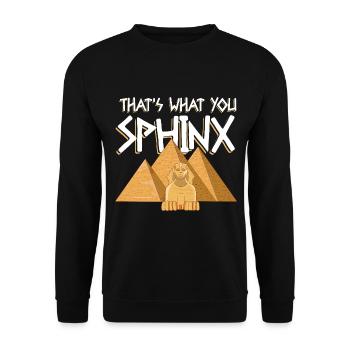 That's What You Sphinx - Unisex Pullover - Schwarz - Vorne - Alina (178cm) & Michal (187cm)