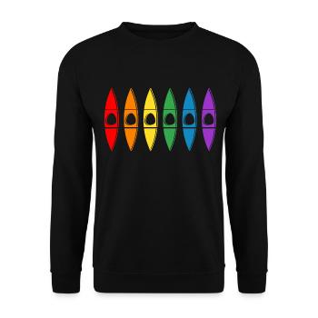 Kayak Ice Canoe Ice Paddle Canoe "River is Calling" - Unisex Sweatshirt - black - Front - Alina (178cm) & Michal (187cm)