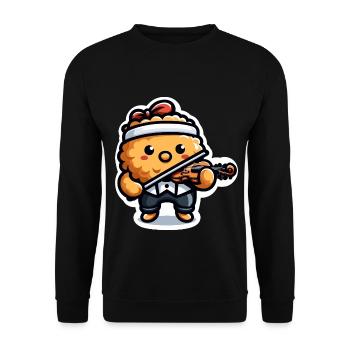 Violin Chicken Nugget Lover Chicken Nugget Violin - Unisex Sweatshirt - black - Front - Alina (178cm) & Michal (187cm)