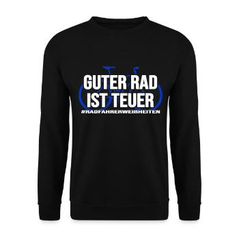 Fahrrad radlos Drahtesel sattelfest Bike radeln - Unisex Pullover - Schwarz - Vorne - Alina (178cm) & Michal (187cm)