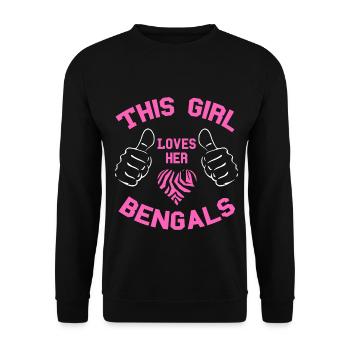 Cette fille aime ses Bengals - Sweat-shirt Unisexe - noir - Devant - Alina (178cm) & Michal (187cm)