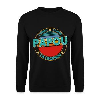 Papou l'homme, le meilleur idée cadeau - Sweat-shirt Unisexe - noir - Devant - Alina (178cm) & Michal (187cm)