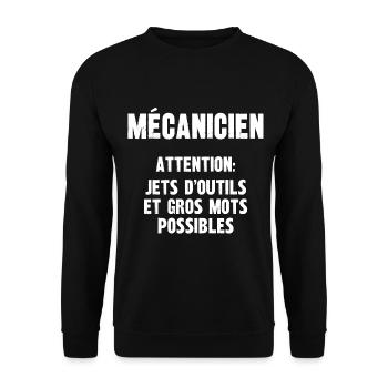 mécanicien - Sweat-shirt Unisexe - noir - Devant - Alina (178cm) & Michal (187cm)