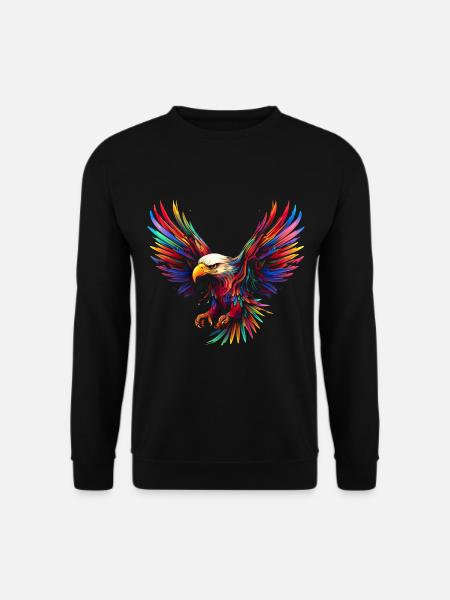 Adler Raubvogel Vogel Pop-Art Stil - Unisex Pullover - Schwarz