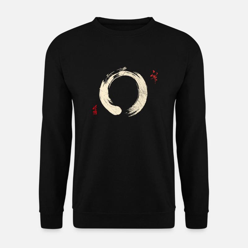 Zen Enso Buddhism Circle - Buddha Om Buddhist - Unisex Pullover - Schwarz