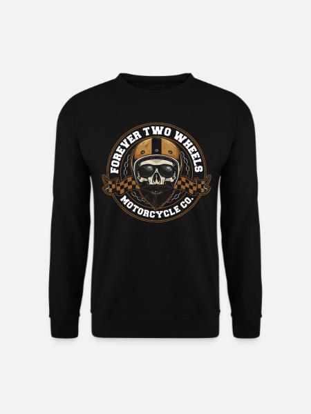 Forever Two Wheels Motorcycle I Biker Motorrad - Unisex Pullover - Schwarz