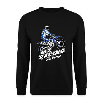 Moto Cross - Motocross - Supercross - MX - SX - Unisex Pullover - Schwarz - Vorne - Alina (178cm) & Michal (187cm)