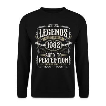Né en 1982 Legends Cadeau d’anniversaire - Sweat-shirt Unisexe - noir - Devant - Alina (178cm) & Michal (187cm)
