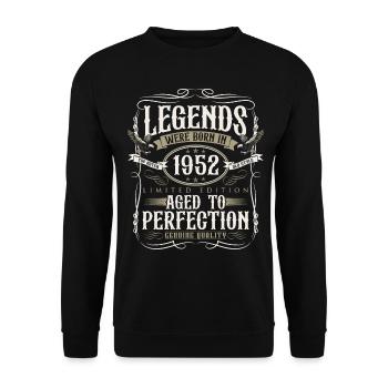 Né en 1952 Legends Cadeau d’anniversaire - Sweat-shirt Unisexe - noir - Devant - Alina (178cm) & Michal (187cm)