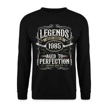 Né en 1985 Legends Cadeau d’anniversaire - Sweat-shirt Unisexe - noir - Devant - Alina (178cm) & Michal (187cm)