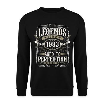 Né en 1983 Legends Cadeau d’anniversaire - Sweat-shirt Unisexe - noir - Devant - Alina (178cm) & Michal (187cm)