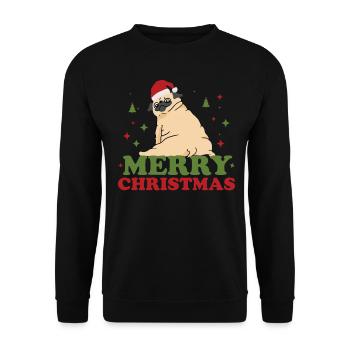 Joyeux Noël - Cadeau de Noël de chien drôle - Sweat-shirt Unisexe - noir - Devant - Alina (178cm) & Michal (187cm)