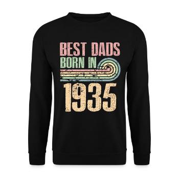 The best fathers were born in 1935, 88 years old, - Unisex Sweatshirt - black - Front - Alina (178cm) & Michal (187cm)
