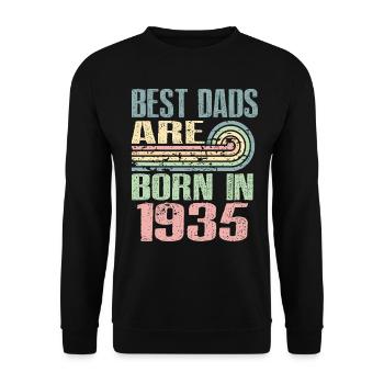 The best fathers were born in 1935, 88 years old, - Unisex Sweatshirt - black - Front - Alina (178cm) & Michal (187cm)