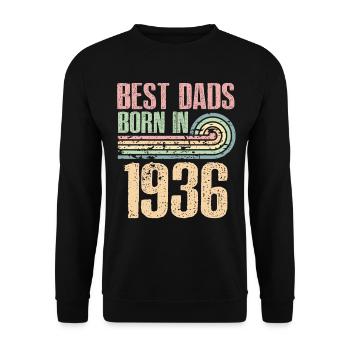 The best fathers were born in 1936, 87 years old, - Unisex Sweatshirt - black - Front - Alina (178cm) & Michal (187cm)