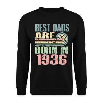 The best fathers were born in 1936, 87 years old, - Unisex Sweatshirt - black - Front - Alina (178cm) & Michal (187cm)