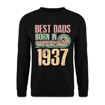 The best fathers were born in 1937, 86 years old, - Unisex Sweatshirt - black - Front - Alina (178cm) & Michal (187cm)