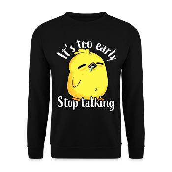 Good morning - Very thin ice saying coffee - Unisex Sweatshirt - black - Front - Alina (178cm) & Michal (187cm)