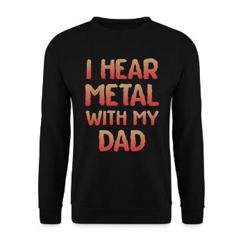 J’écoute du metal avec mon T-shirt Papa pour enfants - Sweat-shirt Unisexe - noir - Devant - Alina (178cm) & Michal (187cm)