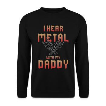 J’écoute du metal avec mon T-shirt Papa pour enfants - Sweat-shirt Unisexe - noir - Devant - Alina (178cm) & Michal (187cm)