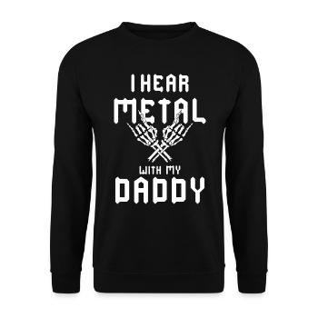 J’écoute du metal avec mon T-shirt Papa pour enfants - Sweat-shirt Unisexe - noir - Devant - Alina (178cm) & Michal (187cm)