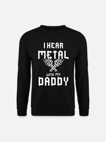I listen to metal with my Daddy T-shirt for kids - Unisex Sweatshirt - black