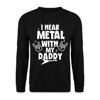 J’écoute du metal avec mon T-shirt Papa pour enfants - Sweat-shirt Unisexe - noir - Devant - Alina (178cm) & Michal (187cm)