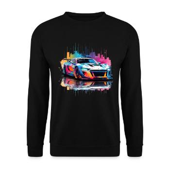 Vivid Speed - Abstract Sports Car - Unisex Sweatshirt - black - Front - Alina (178cm) & Michal (187cm)