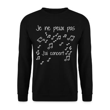 Je Ne Peux Pas J'ai Concert - Sweat-shirt Unisexe - noir - Devant - Alina (178cm) & Michal (187cm)
