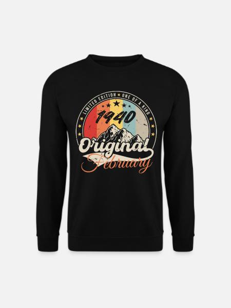 Geburtstagsgeschenk Februar 1940 Jahrgang 84 Jahre - Unisex Pullover - Schwarz