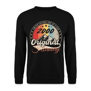Anniversary Gift February 2000 Vintage 24 Years - Unisex Sweatshirt - black - Front - Alina (178cm) & Michal (187cm)