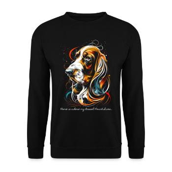 Home is where my Basset Hound lives... - Unisex Sweatshirt - black - Front - Alina (178cm) & Michal (187cm)