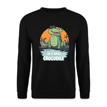 Lustiges Krokodil - Dans un moment crocodile - Sweat-shirt Unisexe - noir - Devant - Alina (178cm) & Michal (187cm)