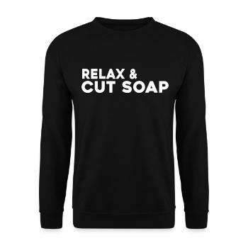 soap soap carver relax cut soap - Unisex Sweatshirt - black - Front - Alina (178cm) & Michal (187cm)