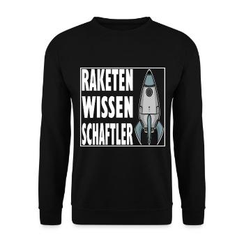 Raketenwissenschaft, Weltall, Rakete, Universum - Unisex Pullover - Schwarz - Vorne - Alina (178cm) & Michal (187cm)