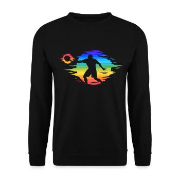 tischtennis schmetterball tischtennisspieler - Unisex Pullover - Schwarz - Vorne - Alina (178cm) & Michal (187cm)