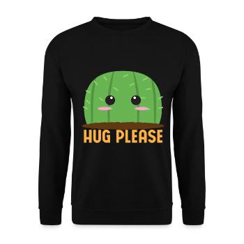 Umarm Mich Bitte Kaktus - Unisex Pullover - Schwarz - Vorne - Alina (178cm) & Michal (187cm)