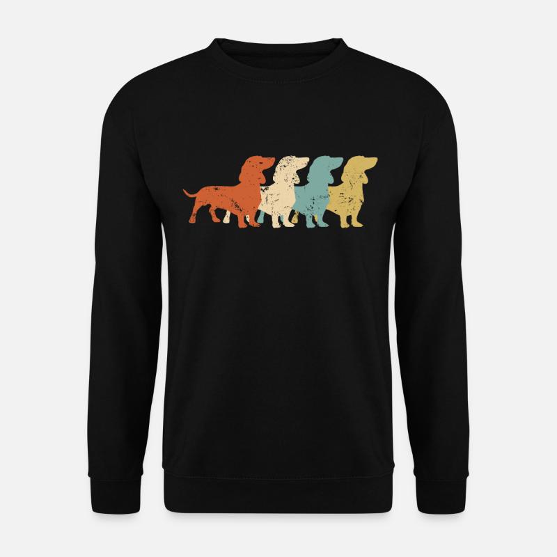 Dackel Retro Dachshund Vintage Teckel - Unisex Pullover - Schwarz