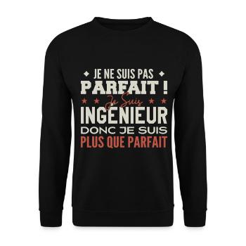 Ingenieur, der Traumberuf im Rampenlicht - Unisex Pullover - Schwarz - Vorne - Alina (178cm) & Michal (187cm)
