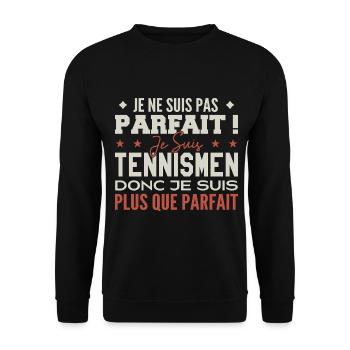 Un Tennismen, le Métier de Rêve Mis à l’Honneur - Sweat-shirt Unisexe - noir - Devant - Alina (178cm) & Michal (187cm)