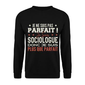 Un Sociologue, le Métier de Rêve Mis à l’Honneur - Sweat-shirt Unisexe - noir - Devant - Alina (178cm) & Michal (187cm)