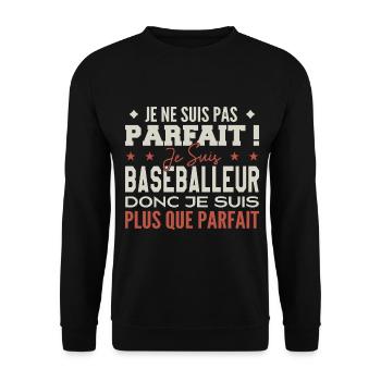 Un Baseballeur, le Métier de Rêve Mis à l’Honneur - Sweat-shirt Unisexe - noir - Devant - Alina (178cm) & Michal (187cm)