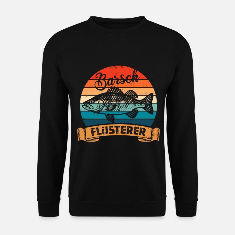 Barsch Flüsterer - Fisch - Angler Geschenk - Unisex Pullover - Schwarz