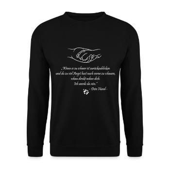 If it's too hard to look back ... - Unisex Sweatshirt - black - Front - Alina (178cm) & Michal (187cm)
