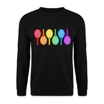 padel padeltennis paddle padel player rainbow - Unisex Sweatshirt - black - Front - Alina (178cm) & Michal (187cm)