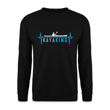 Kayaking heartbeat canoeing kayaking - Unisex Sweatshirt - black - Front - Alina (178cm) & Michal (187cm)